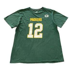 Nfl Team Apparel Green Bay Packers Aaron Rodgers 12 T-Shirt Large Green
